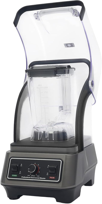 1600W Commercial Blender, 2L Large Capacity Multifunctional Blender with 9-Speed & Pulse, High-Speed Motor for Smoothies, Ice Crushing, Juice, Soup - Professional Heavy Duty & Quiet Design(110V)