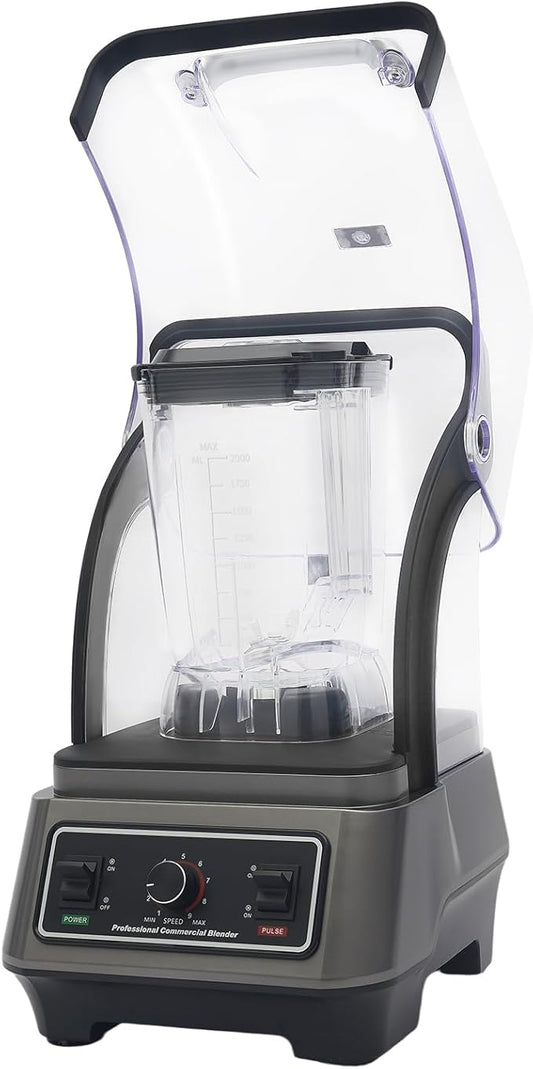 1600W Commercial Blender, 2L Large Capacity Multifunctional Blender with 9-Speed & Pulse, High-Speed Motor for Smoothies, Ice Crushing, Juice, Soup - Professional Heavy Duty & Quiet Design(110V)