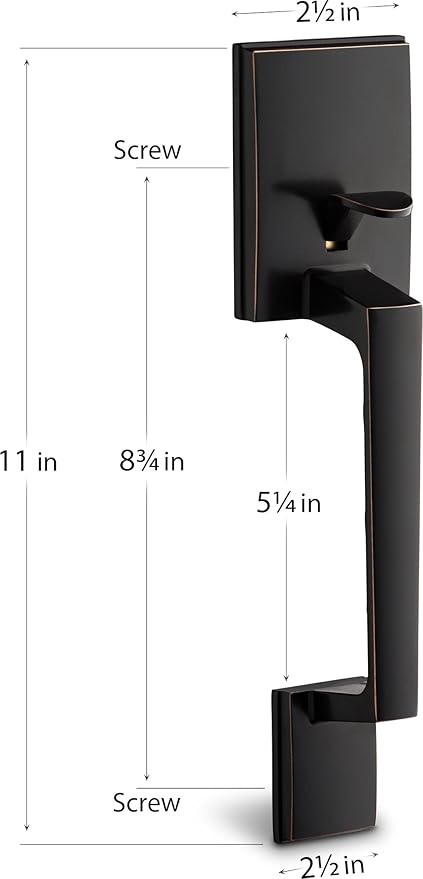 Berlin Modisch Single Cylinder HandleSet with Lever Door Handle (for Entrance and Front Door) Reversible for Right and Left Handed and a Single Cylinder deadbolt Handle Set Oil Rubbed Bronze Finish