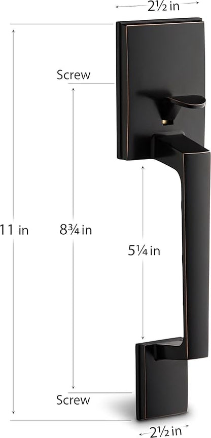 Berlin Modisch Single Cylinder HandleSet with Lever Door Handle (for Entrance and Front Door) Reversible for Right and Left Handed and a Single Cylinder deadbolt Handle Set Oil Rubbed Bronze Finish