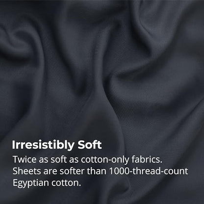 Cariloha Aloha Soft 4-Piece Sheet Set | Cape Blue | King | Viscose Material | Allergy Resistant, Thermal-Regulating & Extra Soft