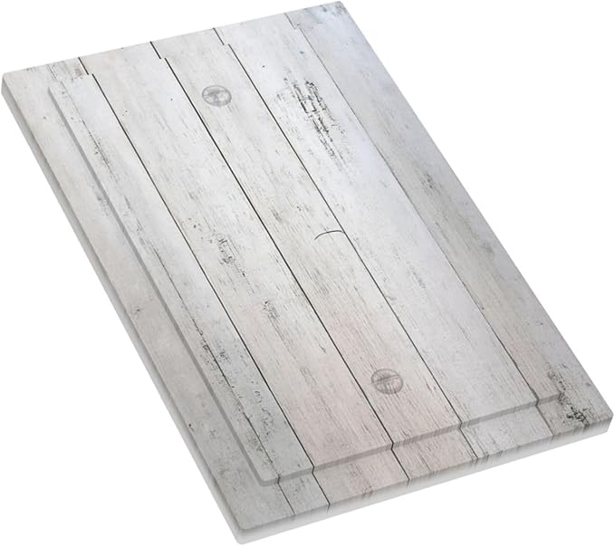 Rustic White Grey Wood Grain Light Switch Cover Plate 1 Gang No Device Blank Decorative Switch Plate Electrical Wall Plates Faceplate for Bedroom Bathroom Decor