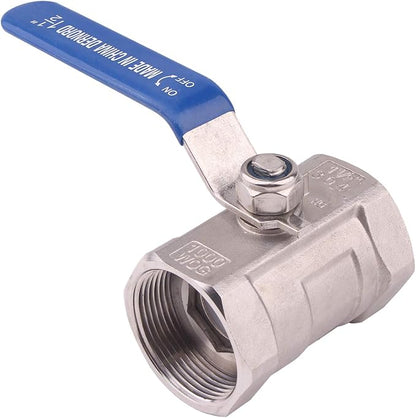 DERNORD Stainless Steel Ball Valve 1PC Type NPT Standard Port for Water, Oil, and Gas (1.5 Inch Ball Valve)