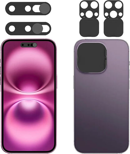 Front Camera Cover Compatible for 14 Pro/iPhone 14 Pro Max with Rear Lens Cover,Protect Privacy and Security But Not Affect Facial Recognition（2Pack）