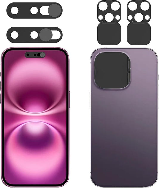 Front Camera Cover Compatible for 14 Pro/iPhone 14 Pro Max with Rear Lens Cover,Protect Privacy and Security But Not Affect Facial Recognition（2Pack）