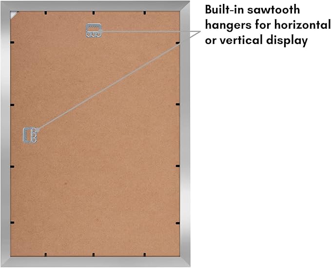 Americanflat 13x19 Picture Frame with Shatter-Resistant Glass - Signature Collection - Gallery-Style Frames Made of Engineered Wood - Photo Frame for Wall Display - Silver