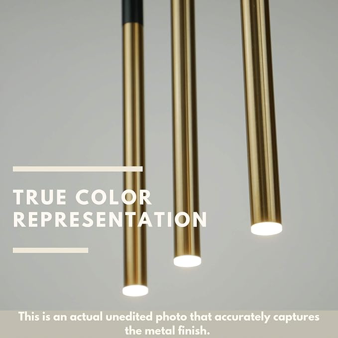 ALTAIR 3 Mini Pendant Lighting Black-Brass - LED Hanging Light Fixture for Kitchen Island, Bar, Foyer - Cluster Pendants - Dimmable, Adjustable Wire, Lamp Bulb Included