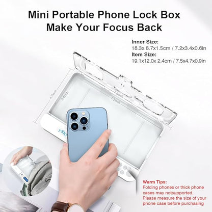 ySky Portable Phone Lock Box with Timer for iPhone and Android Phones, Self-Control Timed Phone Jail Locker to Help Kids,Students, Adults Focus Back, Unplug from Phones Boost Your Mental Wellness