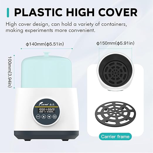 LAB FISH 2L Lab Water Bath(WB-2), 100℃ Precision Heating, Stainless Steel Tank with Timer & Anti-Dry Burn Protection