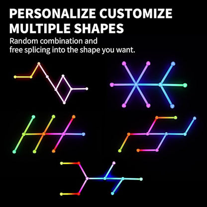 Smart WiFi RGB LED Wall Light Lines, Music Sync DIY Geometry Splicing Gaming Lights, 16M+ Color Changing Home Decor Lights Work with Alexa and Google Assistant for Game Room, Bedroom - 9 Bars