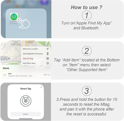 GPS Tracker for Cats, Waterproof GPS Cat Trackers Cats Collar with Bells, No Subscription, GPS Cat Collar, Adapt with Apple Find My (iOS Only) Finder Tag for items Pets Christmas Gift (BLACK)