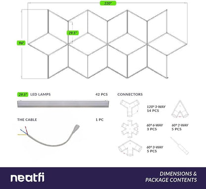 Neatfi Modern LED Garage Light, 36,120 Lumens, 361.2W, 6500K, IP54 Rated, Ceiling Lighting for Car Detailing, Auto Shops, Workshops, and Gyms (Snowflake Pattern, Cool White)