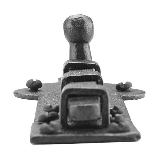 Renovators Supply Manufacturing Slide Bolt Latch 3 3/4 in. Black Wrought Iron Ball Tip Style Slide Bolt with Mounting Hardware