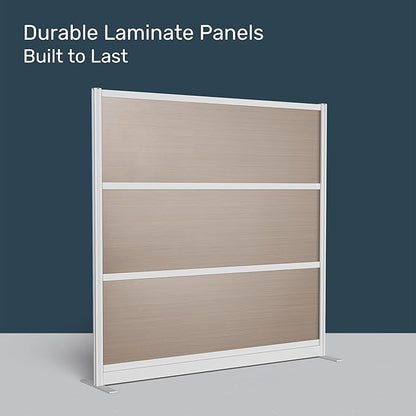 Stand Up Desk Store Oakwood Aesthetic Modular Walls | Room Divider Wall with Durable Woodgrain-Inspired Finish | Modular Office Partition Wall for Offices, Classrooms, and Coworking 70" W x 70" H