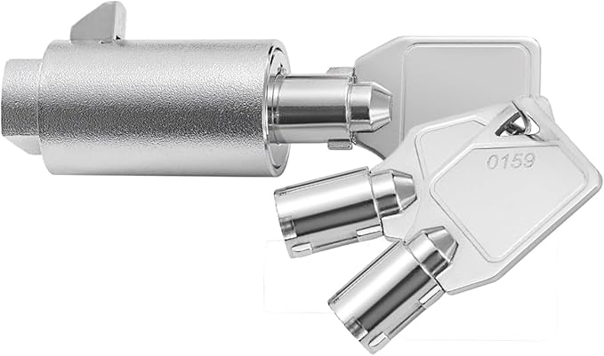 Tubular Key Lock for Vending Machines - Vending Machine Locks Keyed Alike Coke Snack Machine Candy Lock Soda Machine Lock, 3Pcs Keys, Zinc Alloy, Chrome (1 Pack)
