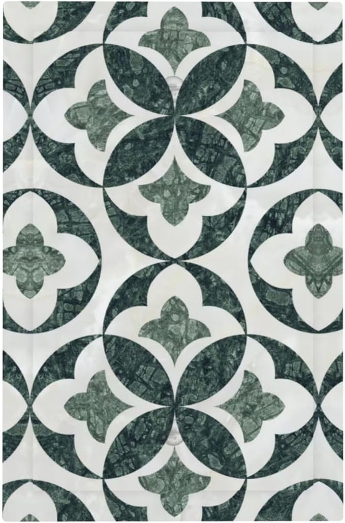 Green Luxury Modern Cubic Marble No Device Single Blank Decorative Light Switch Covers Electrical Faceplate Switch Plates for Bathroom Kitchen Home