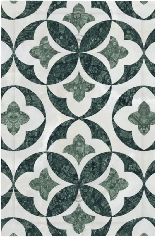Green Luxury Modern Cubic Marble No Device Single Blank Decorative Light Switch Covers Electrical Faceplate Switch Plates for Bathroom Kitchen Home