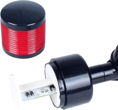 Led Signal Tower Stack Lights, Industrial Signal Warning Lights, Column Tower Lamp with Rotatable Base, Steady Flashing Switchable,12V 24V DC(1-Layer, no Buzzer) Black
