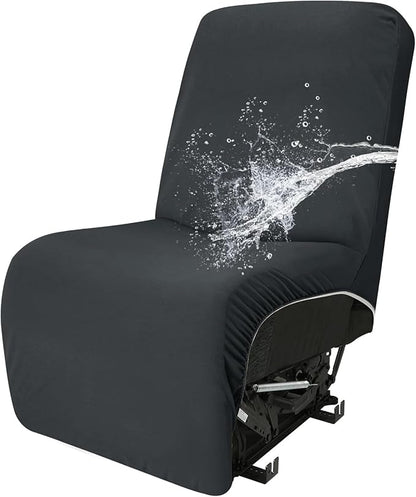 Easy-Going 100% Waterproof Recliner Cover Additional Seat Cover for Reclining Couch, Stretch Sofa Covers Washable Furniture Protector for Kids & Pets, 1 Seat, Dark Gray
