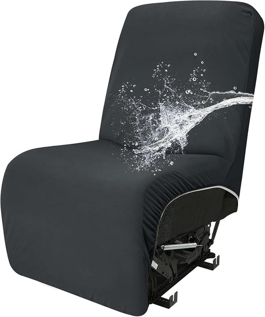 Easy-Going 100% Waterproof Recliner Cover Additional Seat Cover for Reclining Couch, Stretch Sofa Covers Washable Furniture Protector for Kids & Pets, 1 Seat, Dark Gray