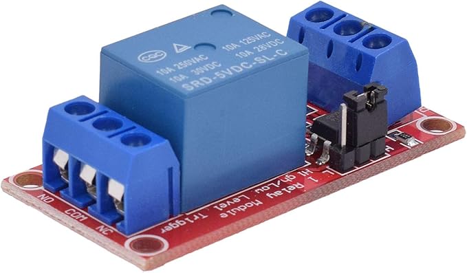 DC 5V Relay Module 1-Channel Relay Switch with Optocoupler Isolation High/Low Level Trigger, Pack of 10