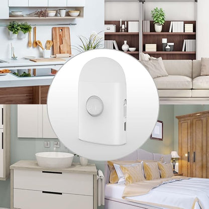 Motion Sensor LED Night Lights Warm White with Adjustable Brightness Rechargeable Battery, with Hook and Stick-On for Cabinet, Wardrobe,Closet,Hallway, Stairs (2 Pack)