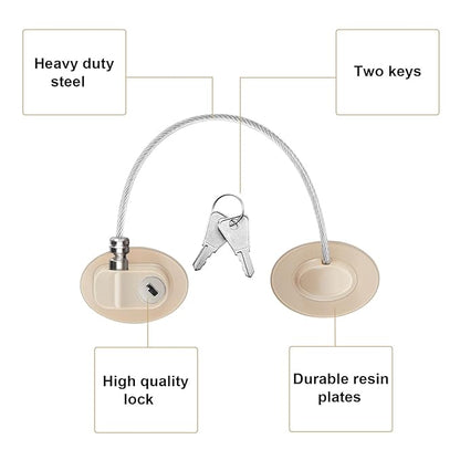 Hotop 4 Pack Cabinet Locks with Keys Mini Fridge Refrigerator Locks for Kids Toddlers Self Adhesive Child and Baby Proofing Safety for Deep Freezer Drawers Doors Latch(Light Brown)