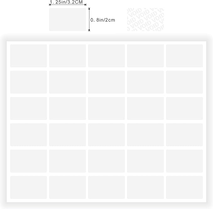 Transparent Blank Tamper Evident Labels Crystal Clear Sealing Package Seal Self Adhesive Security Warranty Void Tamper Proof Stickers (500pcs Rectangle)