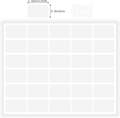 Transparent Blank Tamper Evident Labels Crystal Clear Sealing Package Seal Self Adhesive Security Warranty Void Tamper Proof Stickers (500pcs Rectangle)