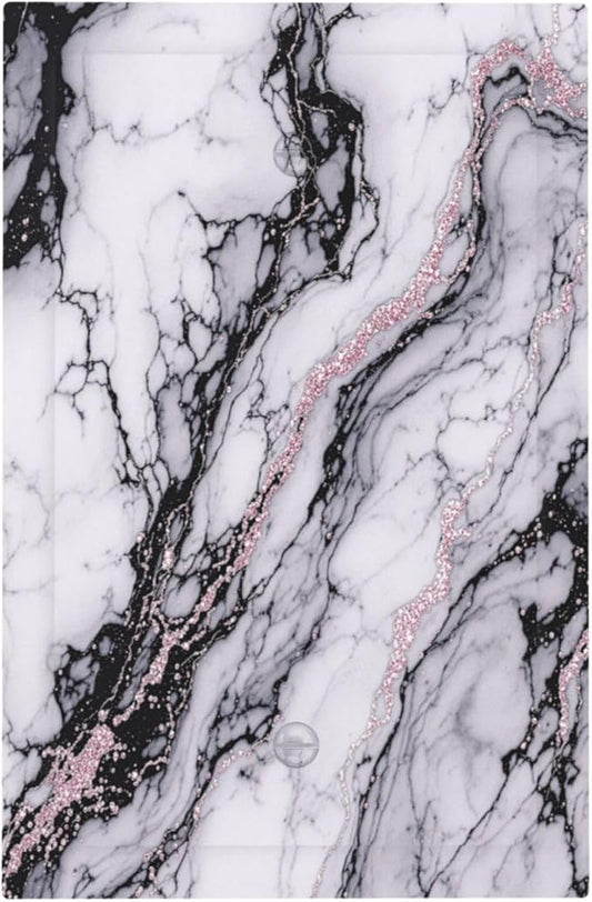 Light Switch Cover Plate White Marble Pattern Black Lines Pink Lines 1 Gang No Device Blank Electrical Wall Plates Faceplate Decorative Switch Plate for living Room Office Decor