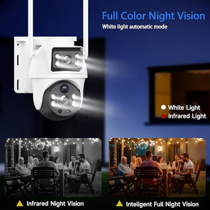 XIAOVV 4K Outdoor Security Camera with 4G LTE, 8MP Security Camera Outdoor with 8000mAh Solar Panel, Motion Detection, 360° Pan-Tilt Rotation, Full-Color Night Vision, AOV Low Power Consumption