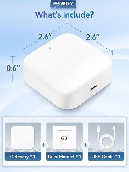 Smart Lock Wi-Fi G2 Gateway, Remote Control with TT Lock App, Compatible with Alexa Voice Control