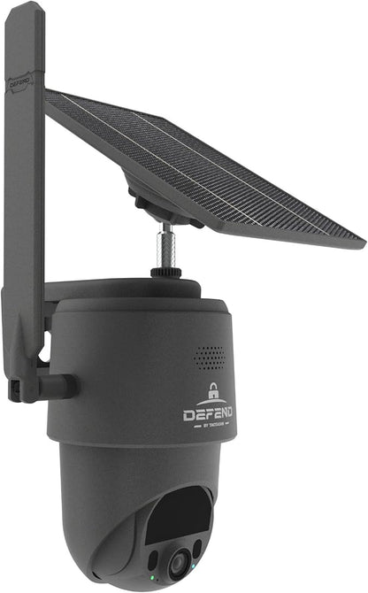 TACTACAM – Defend 360 Cellular Security Camera, 4K Photos, 1080p Video, Solar + Rechargeable Battery, 360° Pan/Tilt/Zoom, LTE Cellular, Motion Alerts, Weather Resistant