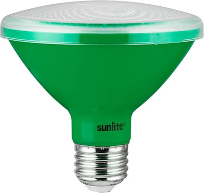 Sunlite 81473 LED PAR30 Short Neck Colored Recessed Light Bulb, 8 Watt (75W Equivalent), Medium (E26) Base, Floodlight, ETL Listed, Green, 1 Count
