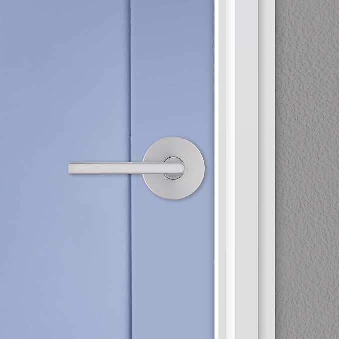 Kwikset Halifax Interior Passage Door Knob, Round Handle for Closet and Hallway Doors, Non-Locking Doorknob in Satin Chrome, with Microban Protection