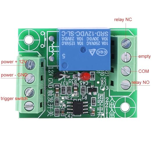 DC 12V Single Channel Bistable Circuit Trigger Switch Relay Control Module Compact Design Easy Wiring for Home Automation Projects