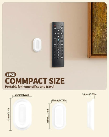 6 Pack Magnetic Remote Control Holder – Upgraded Silicone Magnetic Wall Mount for TV, Fan & Air Conditioner Remotes – Self-Adhesive, No-Drill Remote Control Holder Wall Mount