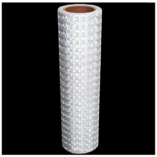 Reflective Tape White Outdoor Waterproof 8 inch, High Visibility Industrial Marking Tape, Safety Adhesive Stickers (11 feet)