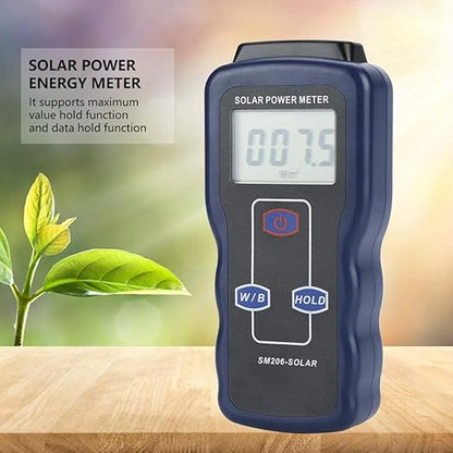 Digital Solar Power Meter, Sun Light Energy Measuring Tester for Testing Car Window Performance, Handheld Portable Sunlight Intensity Meter, W/m2 Meter