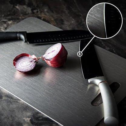 Titanium Cutting Board - 100% Pure Titanium Cutting Boards for Kitchen - Cutting Edge Hygiene & Durability, 1 Pack Double Sided Medical-grade Cutting Mat, Easy to Clean (12"L x 9"W)