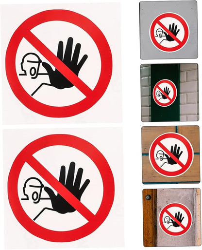 5pcs No Admittance Warning Signs Self-Adhesive Safety Decals Caution Stickers for Factories Construction Sites and Hazardous Areas Vinyl
