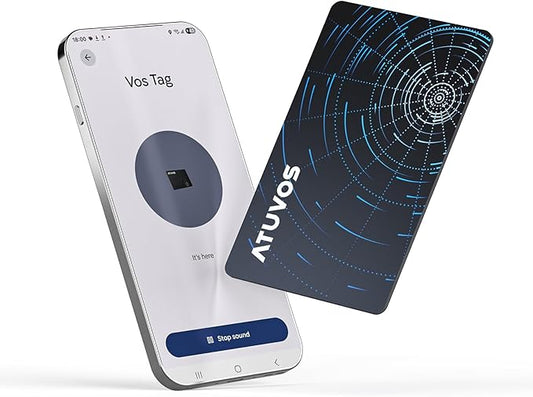 ATUVOS Dual-System Air Card Tag 1 Pack, Rechargeable Wallet Tracker Compatible with Android Google Find Hub or iOS Apple Find My APP, Smart Item Finder Locator for Wallet/Luggage/Passport