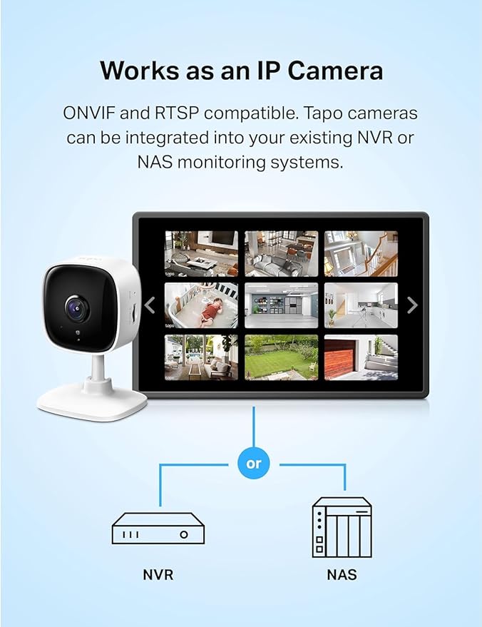 Tapo 2K Security Camera for Baby Monitor, Dog Camera w/Motion Detection, 2-Way Audio, Night Vision, Cloud & SD Card Storage (Up to 256 GB), Works w/Alexa & Google Assistant, 2-Pack C110P2