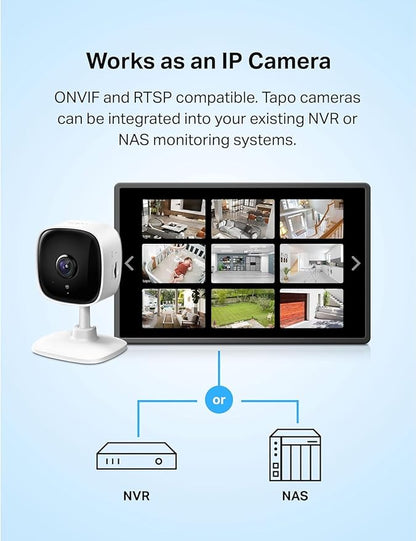 Tapo 2K Security Camera for Baby Monitor, Dog Camera w/Motion Detection, 2-Way Audio, Night Vision, Cloud & SD Card Storage (Up to 256 GB), Works w/Alexa & Google Assistant, 2-Pack C110P2