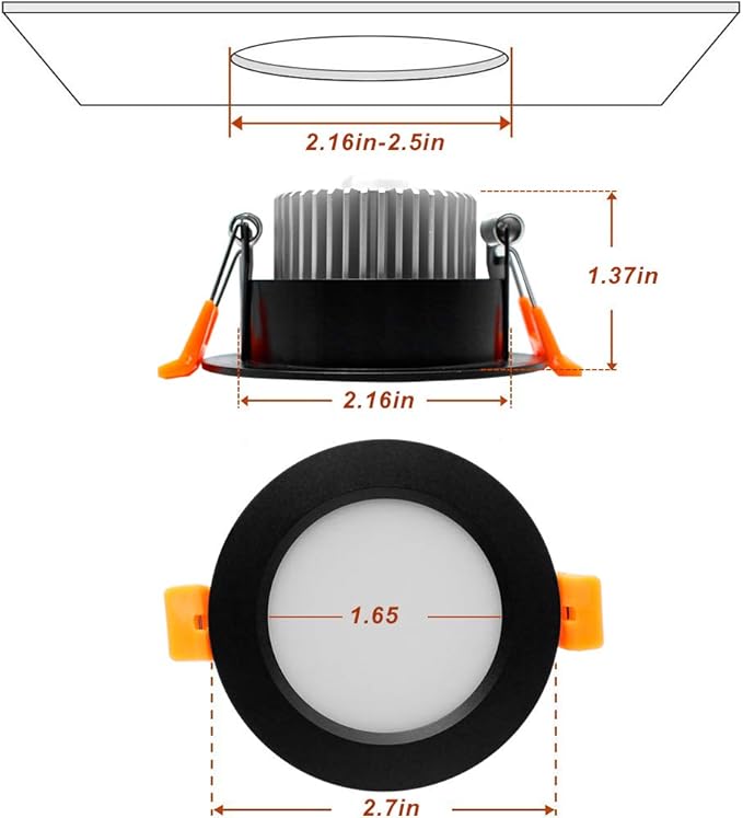 YGS-Tech 2 Inch LED Recessed Lighting, Dimmable Downlight 3W(35W Halogen Equivalent), CRI80, 5000K Daylight White Ceiling Light with LED Driver (10 Pack)