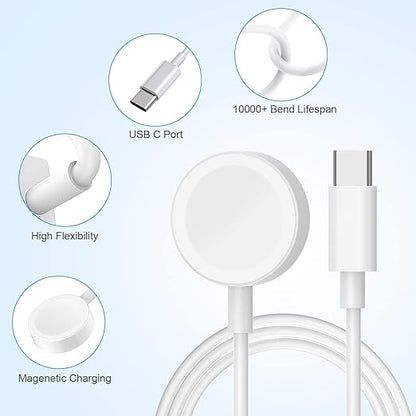 Fast Charging for Apple Watch Charger,2Pack PD USB C Fast iWatch Charger Block with 6FT Magnetic Wireless Cable for iWatch Charging Compatible with Apple Watch Series 11/10/9/8/7/6/SE2/5/4/3/2/1/Ultra