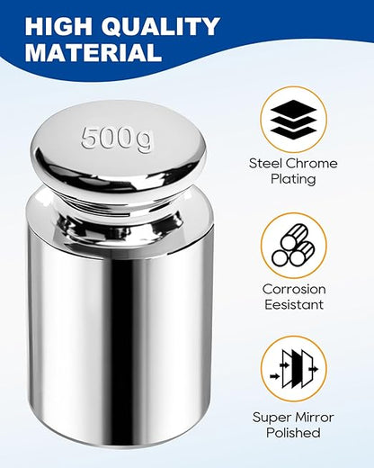 UCEC Calibration Weights for Digital Scale, 500g Gram Weights, Precision Stainless Steel Balance Scale Calibration Weight for Lab Educational Science