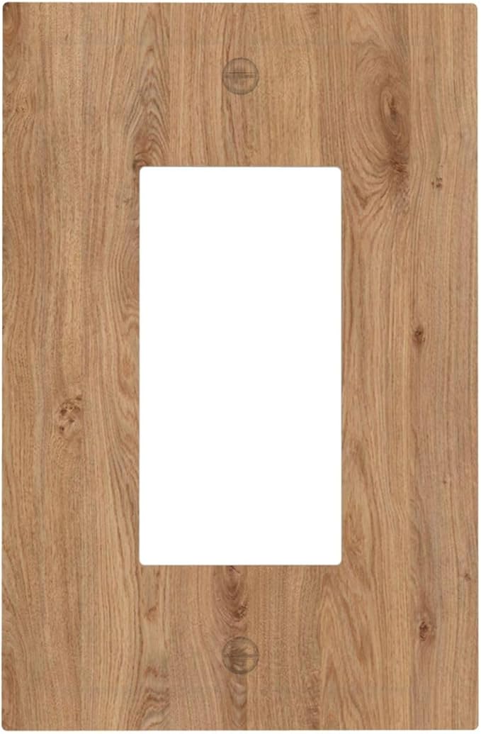 Decorative Outlet Covers Vintage Rustic Wood Color Brown Wood Grain 1 Gang Single Rocker Light Switch Cover Plate Wall Plates GFCI Faceplate for Farmhouse Cabin Decor