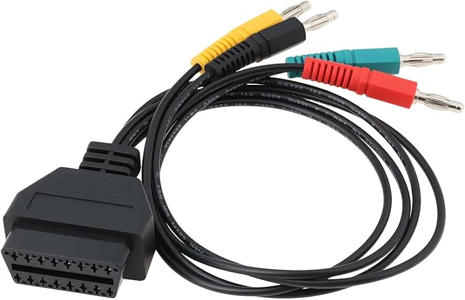 ECSiNG Car 16 Pin OBD2 Female to 4mm Banana Plug Adapter Cable 30cm for KTS Professional Systems and Pre-OBD Multiplexer System