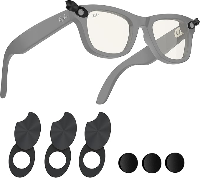 LED Light Privacy Cover for Ray-Ban Meta Smart Glasses – Rotating Camera Lens Shutter Compatible with Wayfarer/Skyler/Headliner(Gen 2), 6PCS Rotating LED Light Blocker Glasses Accessories